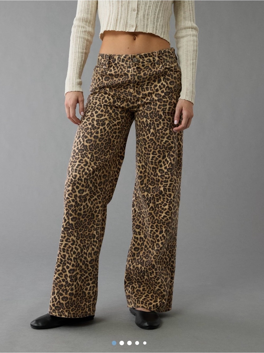 American Eagle Outfitters Leopard-Print Wide Leg Pants - Brown/Black